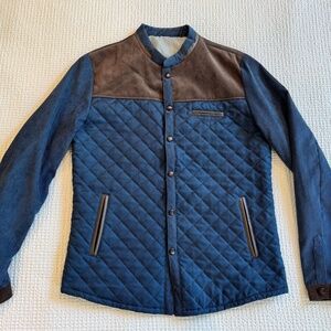 Navy Blue Quilted Casual Non-iron Cotton Jacket